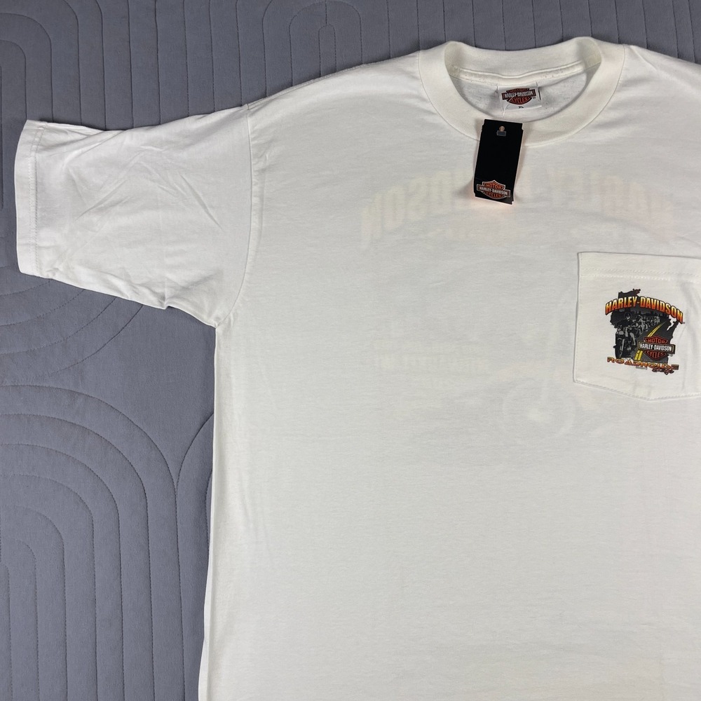 VTG Harley Davidson Mens Shirt XL White Roadhouse Stage 2005 Summerfest USA NWT - Picture 4 of 12